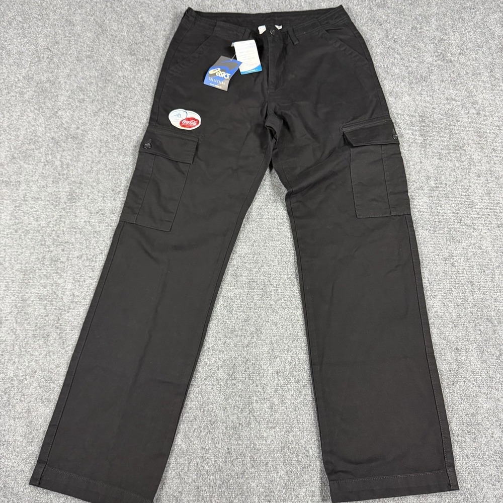 ASICS Torino 2006 Winter Olympics Pants Mens Mediumโ Black Cargo Rare 32x32 NEW
